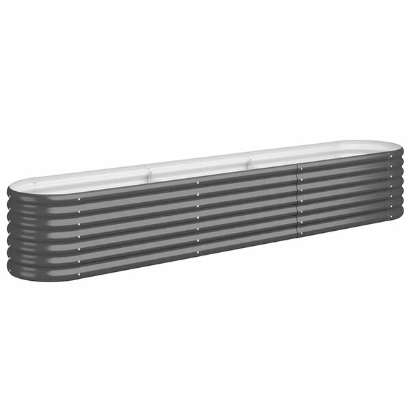 vidaXL Garden Raised Bed Galvanised Steel 224x40x36 cm Anthracite