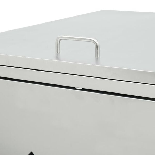 vidaXL Single Wheelie Bin Shed 240 L Stainless Steel