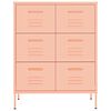 vidaXL Drawer Cabinet Pink 80x35x101.5 cm Steel