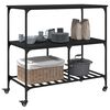 vidaXL Kitchen Trolley Black 100x50x95 cm Engineered Wood