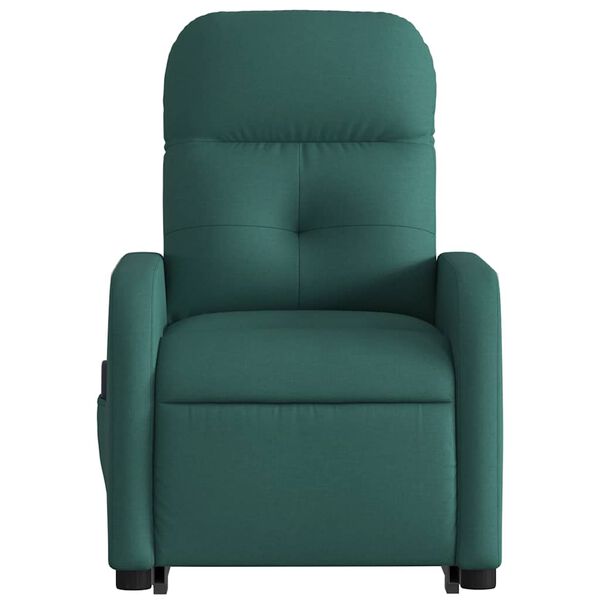 vidaXL Stand up Massage Recliner Chair Dark Green Fabric