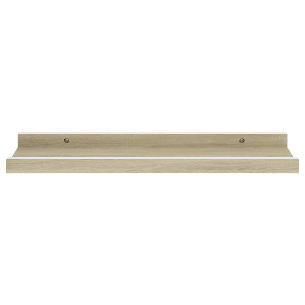 vidaXL Wall Shelves 2 pcs White and Sonoma Oak 40x9x3 cm
