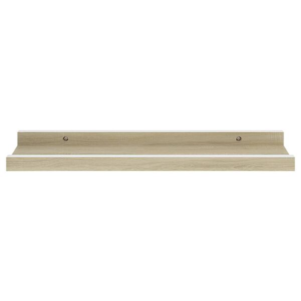 vidaXL Wall Shelves 2 pcs White and Sonoma Oak 40x9x3 cm
