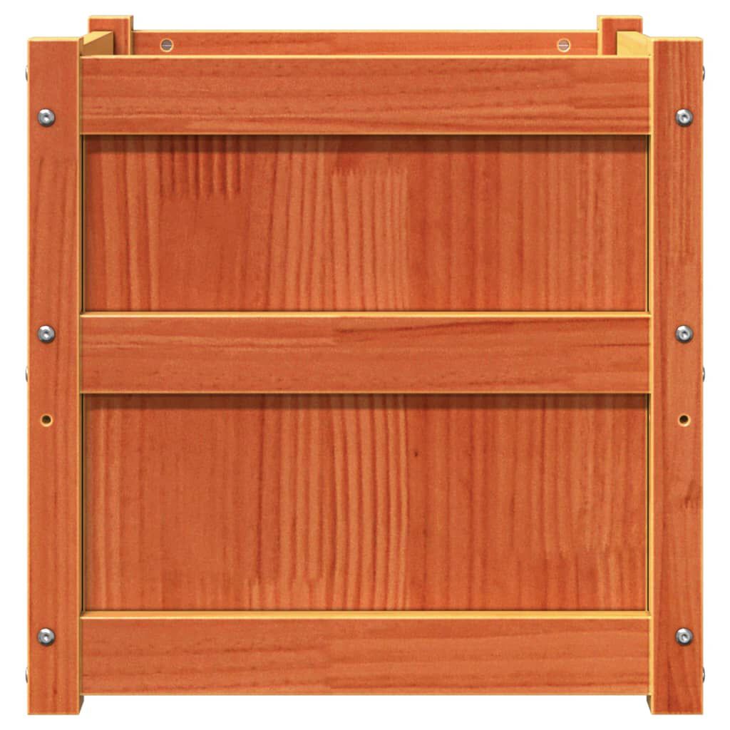 vidaXL Garden Planter Wax Brown 50x50x50 cm Solid Wood Pine