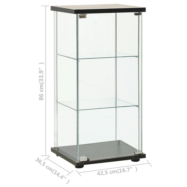 vidaXL Storage Cabinet Tempered Glass Black