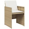 vidaXL 9 Piece Garden Dining Set with Cushions Beige Poly Rattan