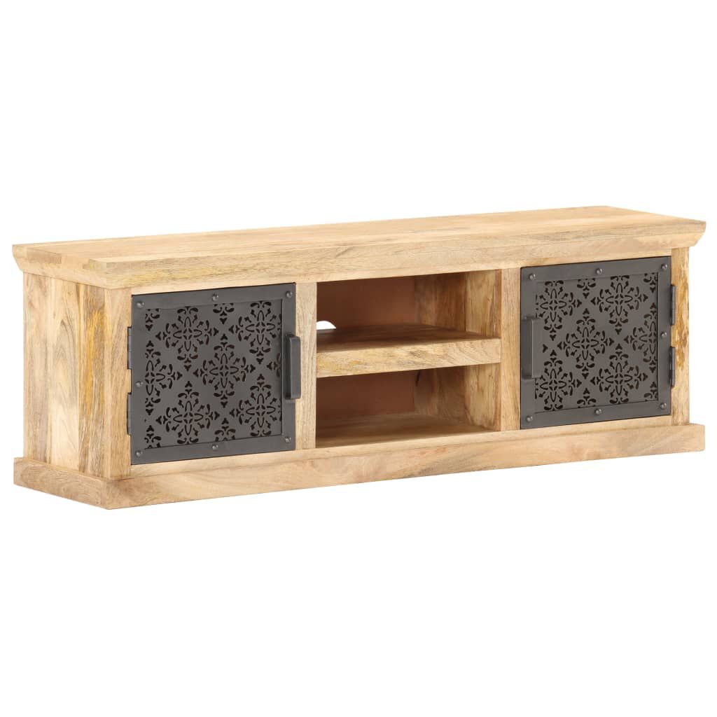 vidaXL TV Cabinet with Steel Doors 120x30x40cm Solid Mango Wood