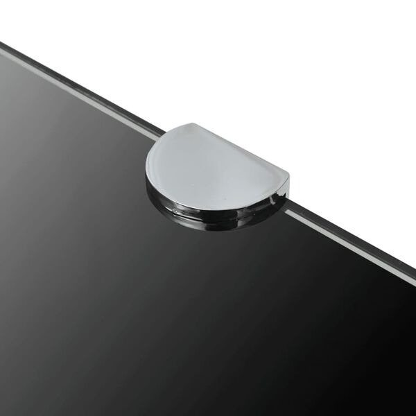 vidaXL Corner Shelf with Chrome Supports Glass Black 45x45 cm