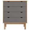 vidaXL Drawer Cabinet OTTA Brown&Grey 76.5x39.5x90cm Solid Wood Pine