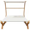 vidaXL Outdoor Lounge Bed with Canopy 165x203x138 cm Solid Bent Wood Cream