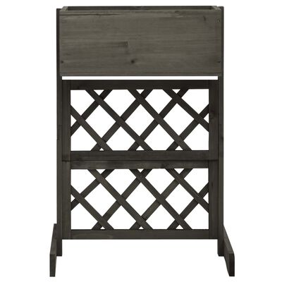 vidaXL Garden Trellis Planter Grey 45x30x74 cm Solid Firwood