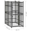 vidaXL Outdoor Dog Kennel Steel 1.84 m²