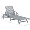 vidaXL Garden Sun Lounger with Cushion Solid Acacia Wood