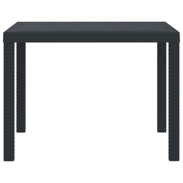 vidaXL Garden Table Anthracite 100 x 100 x 73 cm Poly Rattan
