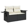 vidaXL 7 Piece Garden Sofa Set with Cushions Black Poly Rattan