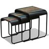 vidaXL Three Piece Nesting Tables Solid Reclaimed Wood