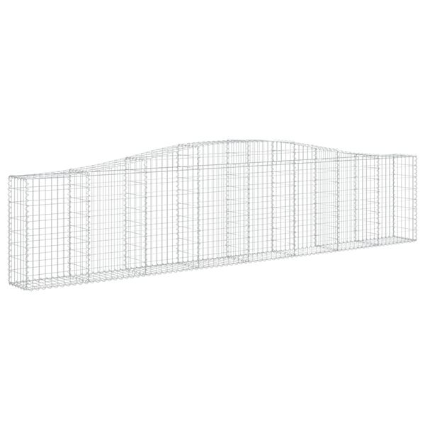 vidaXL Arched Gabion Baskets 2 pcs 400x30x80/100 cm Galvanised Iron