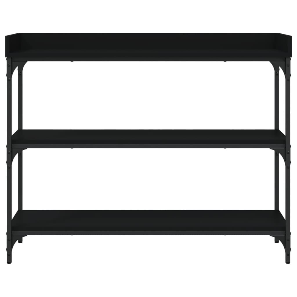 vidaXL Console Table with Shelves Black 100x30x80 cm