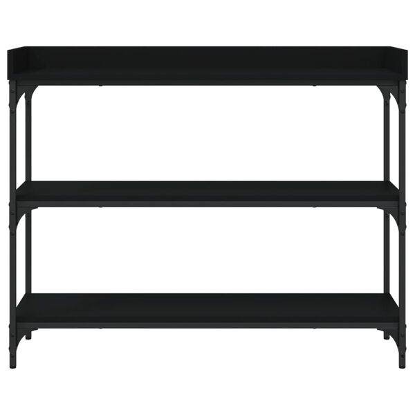 vidaXL Console Table with Shelves Black 100x30x80 cm