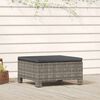 vidaXL Garden Footrest with Cushion Grey Poly Rattan