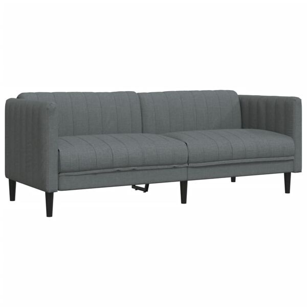 vidaXL Sofa 3-Seater Dark Grey Fabric
