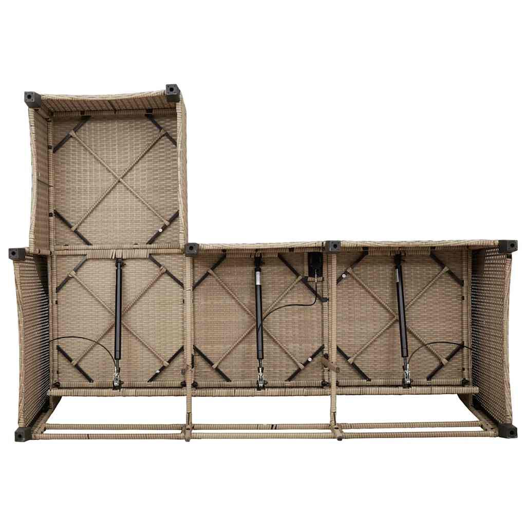 vidaXL 3 Piece Garden Sofa Set with Cushions L-shaped Beige Poly Rattan