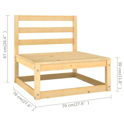 vidaXL 4 Piece Garden Lounge Set with Cushions Solid Pinewood