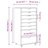 vidaXL Rolling Cabinet with Drawers MOSS White Solid Wood Pine