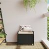 vidaXL Garden Stool with Cushion Black 58x46x46 cm Poly Rattan