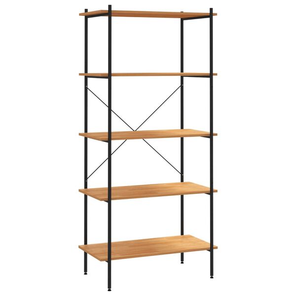 vidaXL 5-Tier Shelving Unit Black and Oak 80x40x163 cm