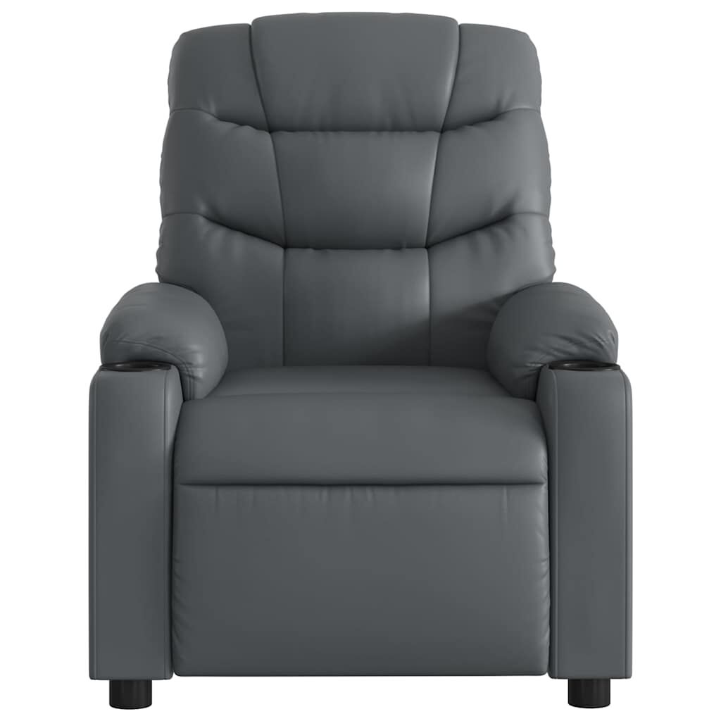 vidaXL Electric Massage Recliner Chair Grey Faux Leather