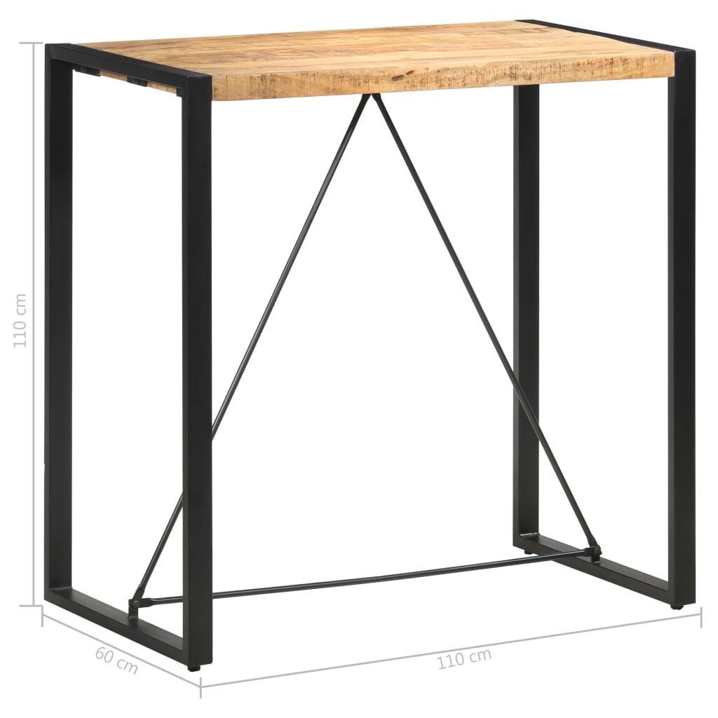 vidaXL Bar Table 110x60x110 cm Solid Mango Wood