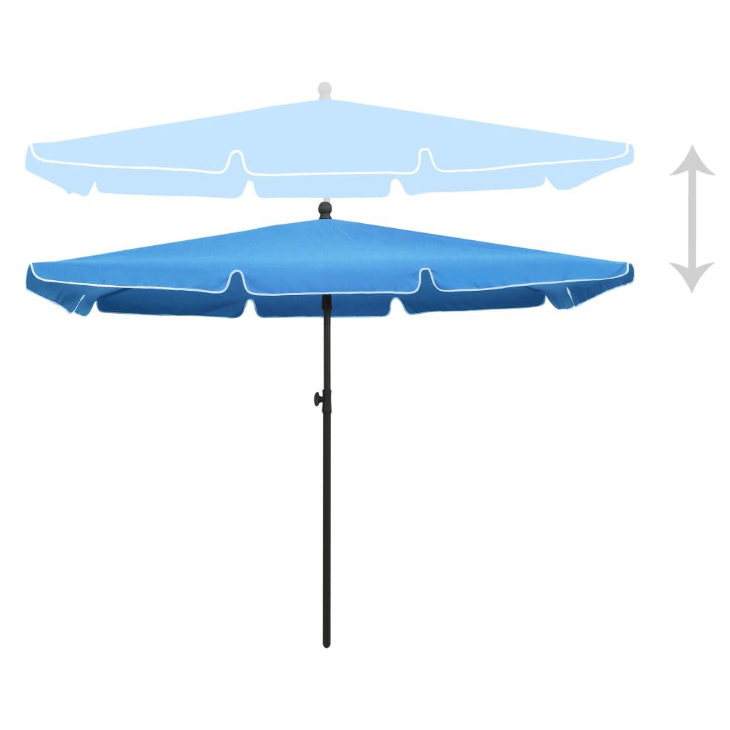 vidaXL Garden Parasol with Pole 210x140 cm Azure Blue