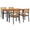 vidaXL 5 Piece Garden Dining Set Solid Wood Acacia and Metal