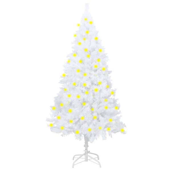 vidaXL Artificial Pre-lit Christmas Tree with Thick Branches White 180 cm