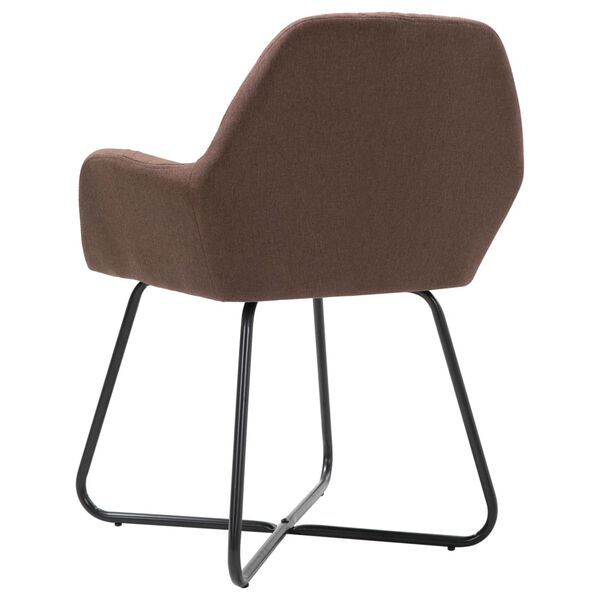 vidaXL Dining Chairs 4 pcs Brown Fabric