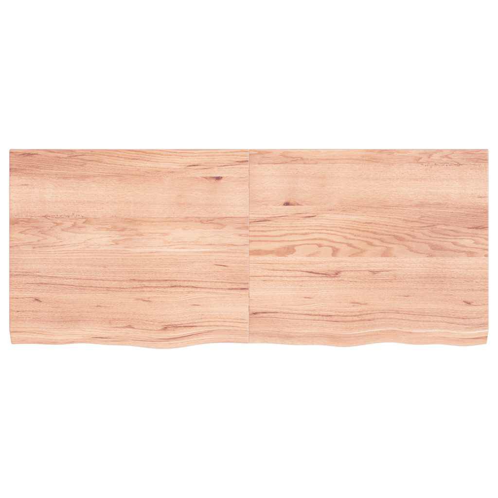 vidaXL Wall Shelf Light Brown 120x50x(2-4) cm Treated Solid Wood Oak