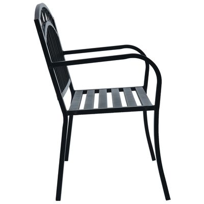 vidaXL Garden Bench 125 cm Black Steel