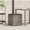 vidaXL Cushion Box with Storage Grey 50 x 50 x 50 cm Poly Rattan