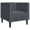 vidaXL 3 Piece Chesterfield Sofa Set with Bolsters Dark Grey Velvet