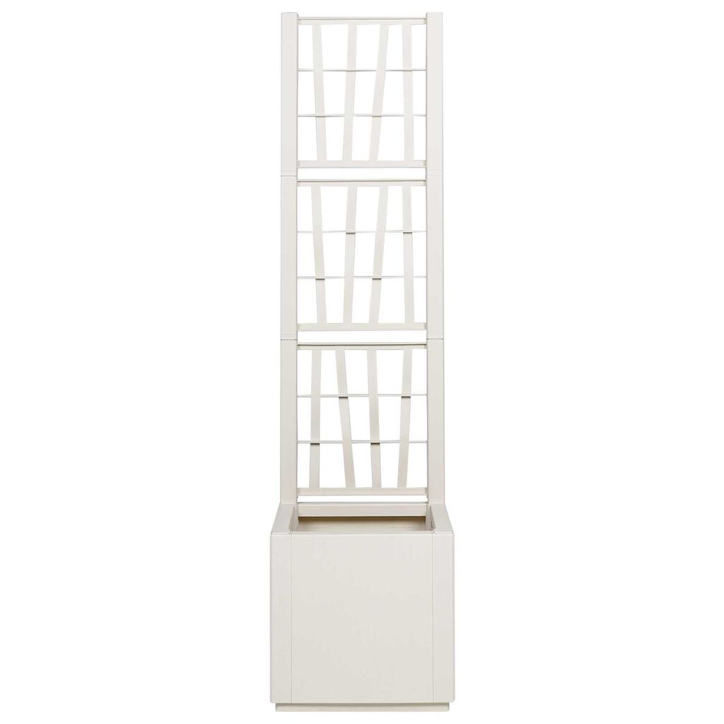 vidaXL Garden Planter with Trellis White 36x36x140 cm PP