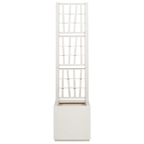 vidaXL Garden Planter with Trellis White 36x36x140 cm PP