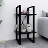 vidaXL 2-Tier Book Cabinet Black 40x30x70 cm Engineered Wood