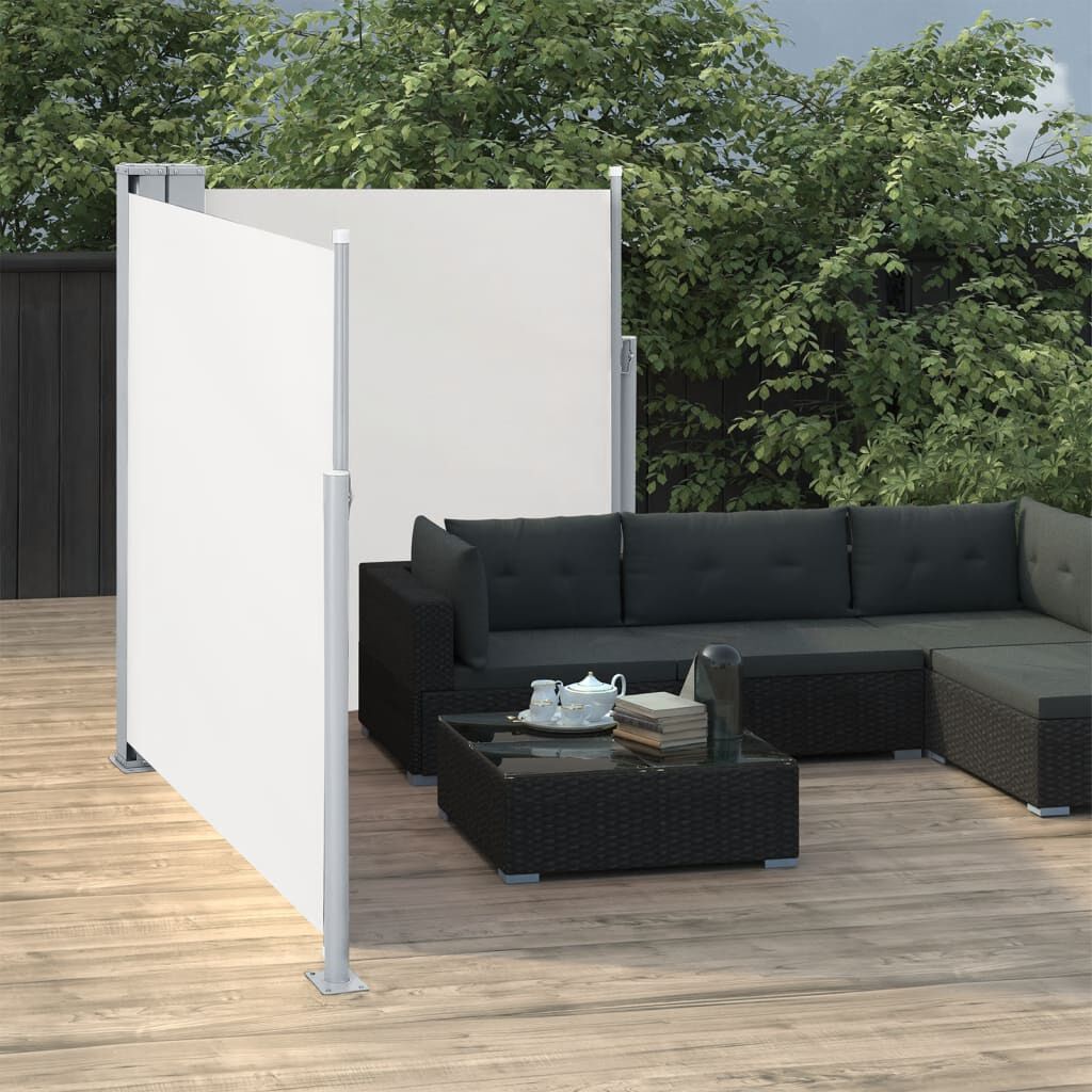 vidaXL Patio Retractable Double Side Awning 170x600 cm Cream