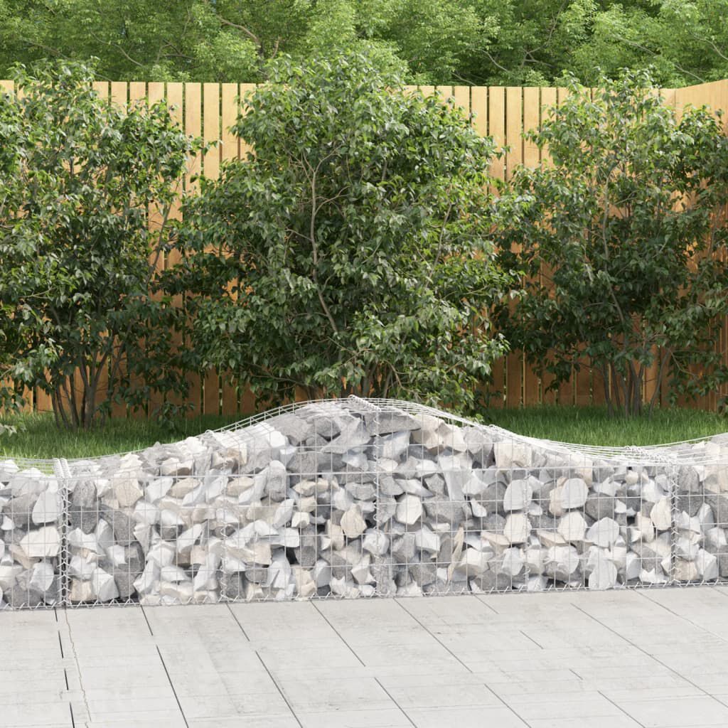 vidaXL Arched Gabion Baskets 6 pcs 200x50x40/60 cm Galvanised Iron