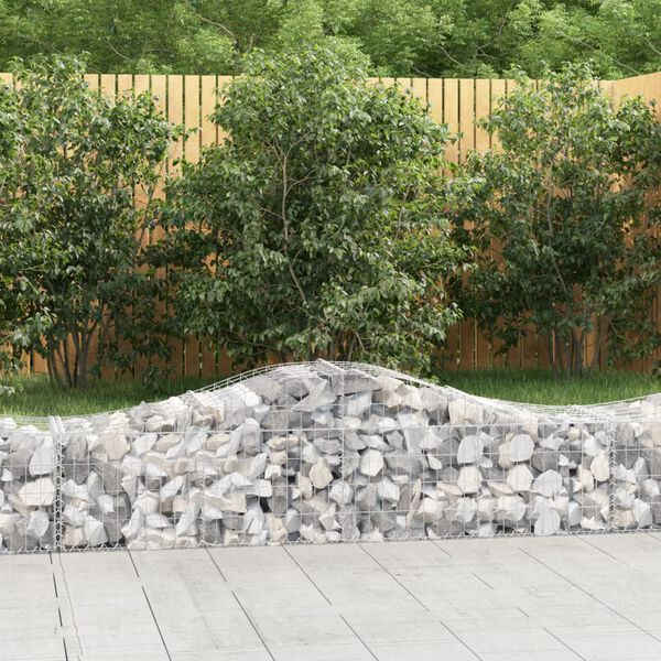 vidaXL Arched Gabion Baskets 6 pcs 200x50x40/60 cm Galvanised Iron