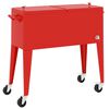 vidaXL Cooler Cart with Wheels Red 92x43x89 cm