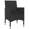 vidaXL 3 Piece Garden Dining Set with Cushions Poly Rattan and Glass