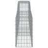 vidaXL Arched Gabion Baskets 8 pcs 400x50x80/100 cm Galvanised Iron