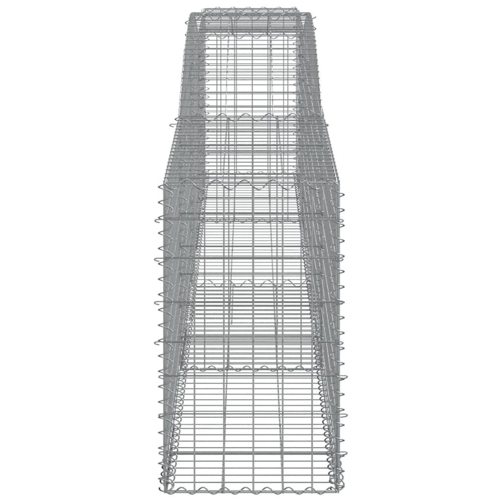 vidaXL Arched Gabion Baskets 8 pcs 400x50x80/100 cm Galvanised Iron